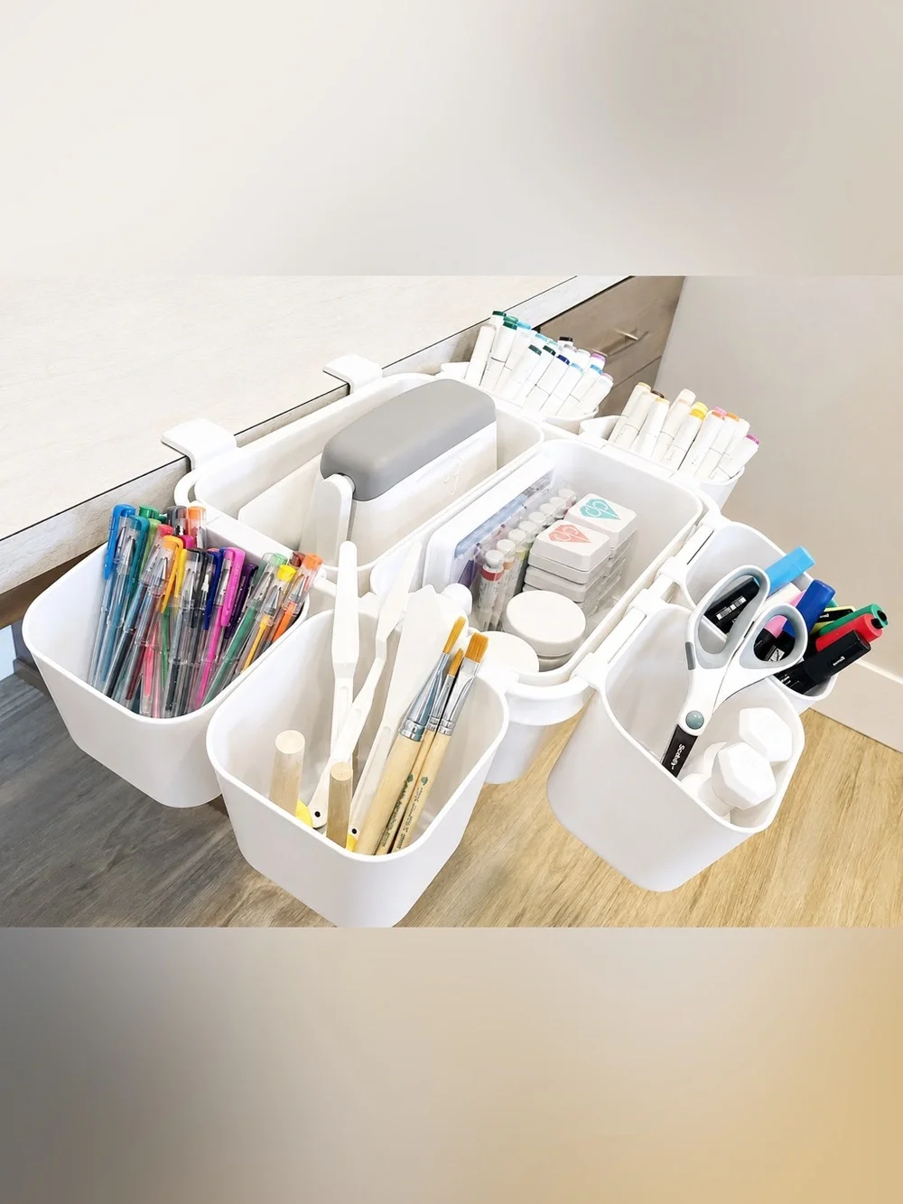 Modular White Hanging Craft Storage Organizer